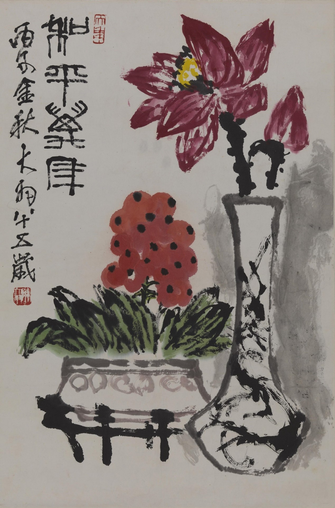 <h2>和平万年</h2><p>作者：陈大羽（1912-2001）</p><p>创作年代：1996年</p><p>规格：83cm×55cm</p><p>品类：中国画</p>